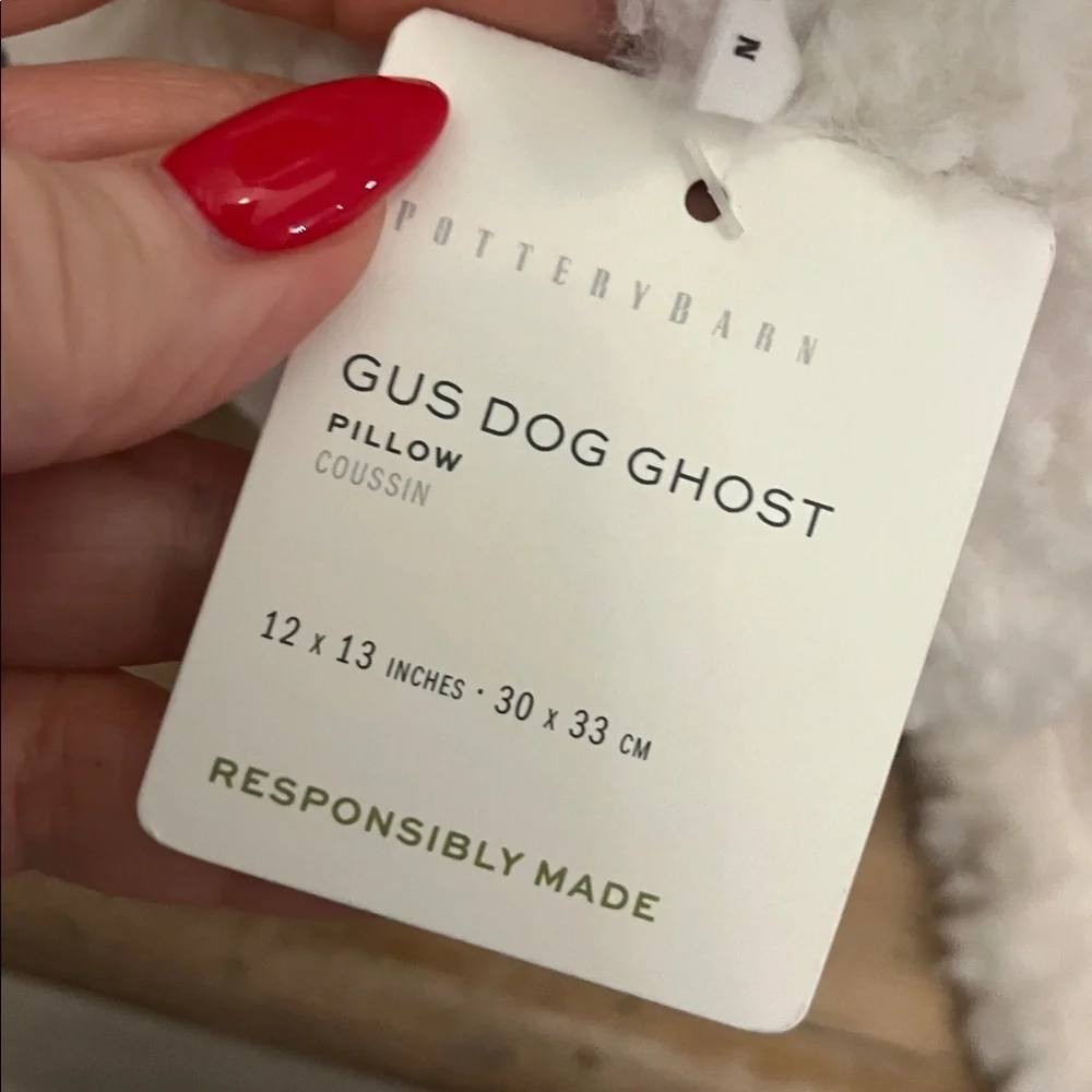 Pottery Barn Doug Gus the Ghost Dog Pillow NWT Halloween Pumpkin